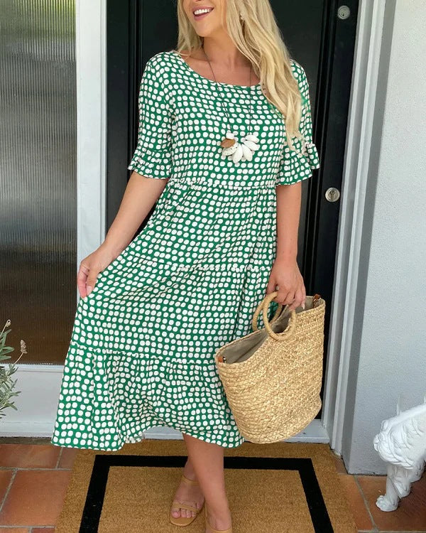 Aurelia Relaxed Midi Dress With Dots For Casual Charm