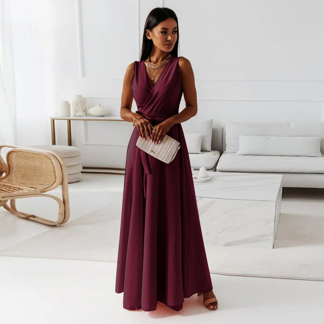 Nova Women Elegant Wrap Maxi Dress For Wedding Guests