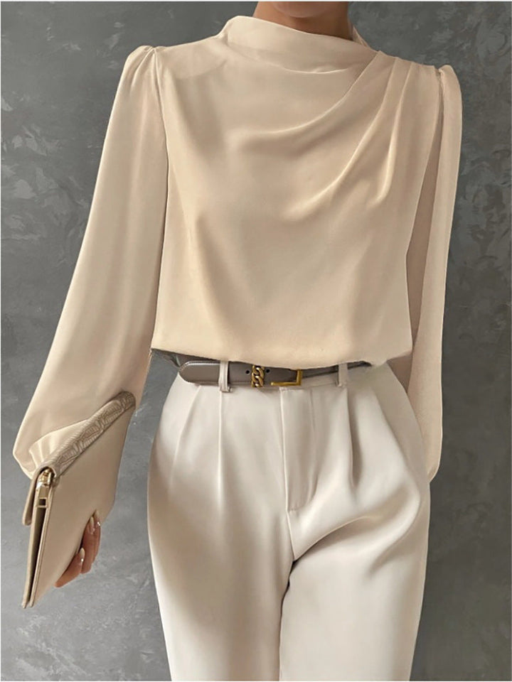 Aster Women Elegant Relaxed Fit Long Sleeve Blouse