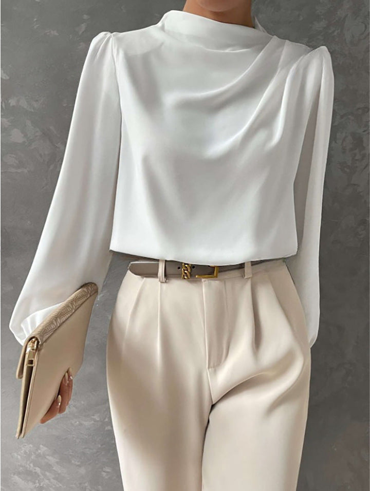 Aster Women Elegant Relaxed Fit Long Sleeve Blouse