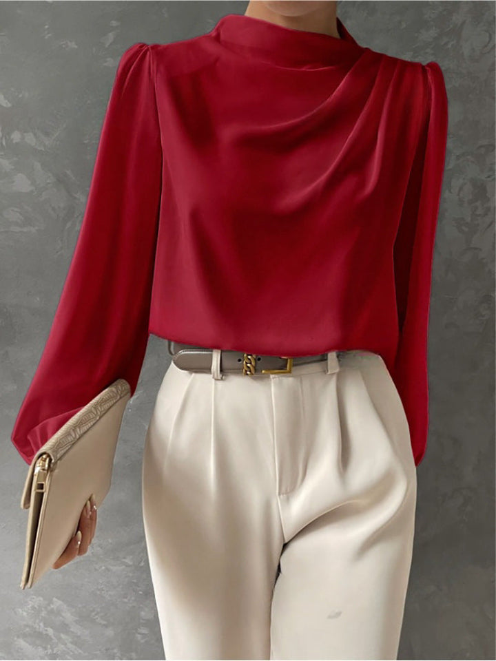 Aster Women Elegant Relaxed Fit Long Sleeve Blouse