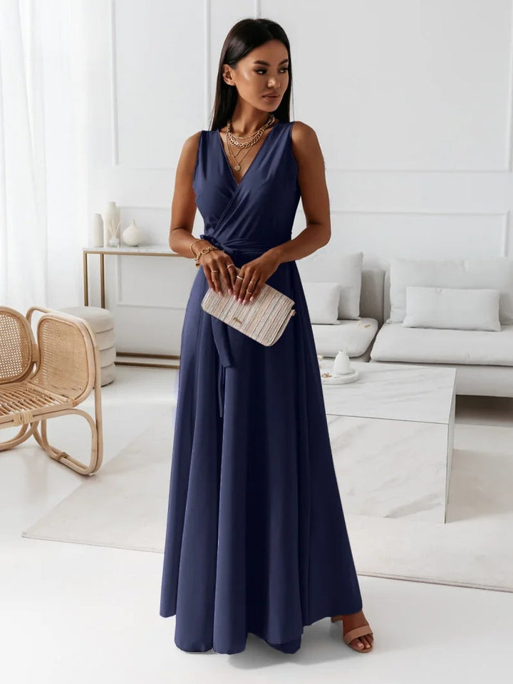 Nova Women Elegant Wrap Maxi Dress For Wedding Guests