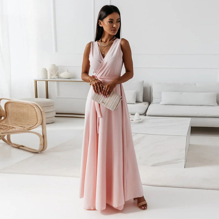 Nova Women Elegant Wrap Maxi Dress For Wedding Guests