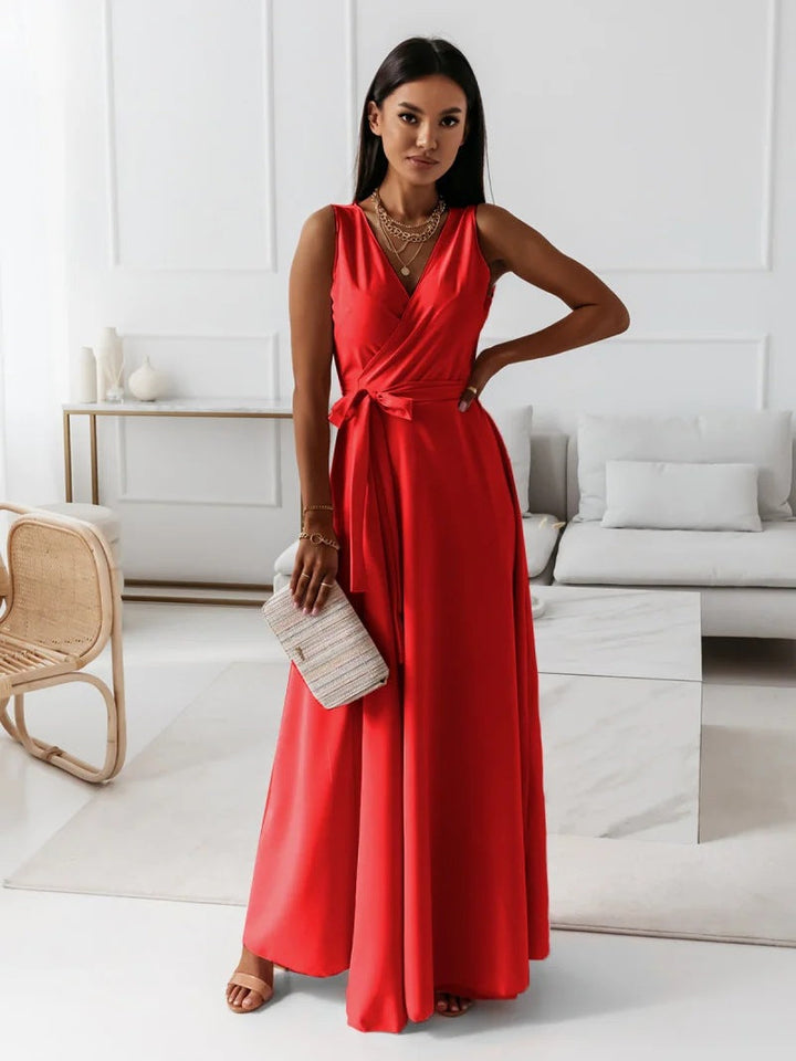 Nova Women Elegant Wrap Maxi Dress For Wedding Guests