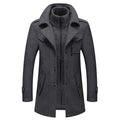 Raven Mens Peacoat - Double-Breasted Mid-Length