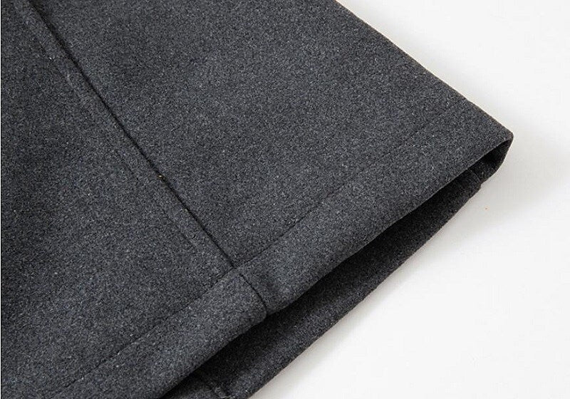 Raven Mens Peacoat - Double-Breasted Mid-Length