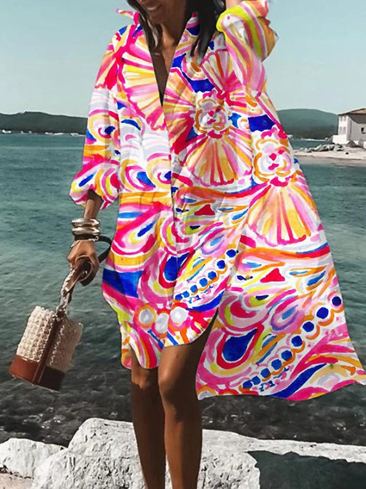 Nova Bloom Summer Midi Shirt Dress For Warm Sunny Days