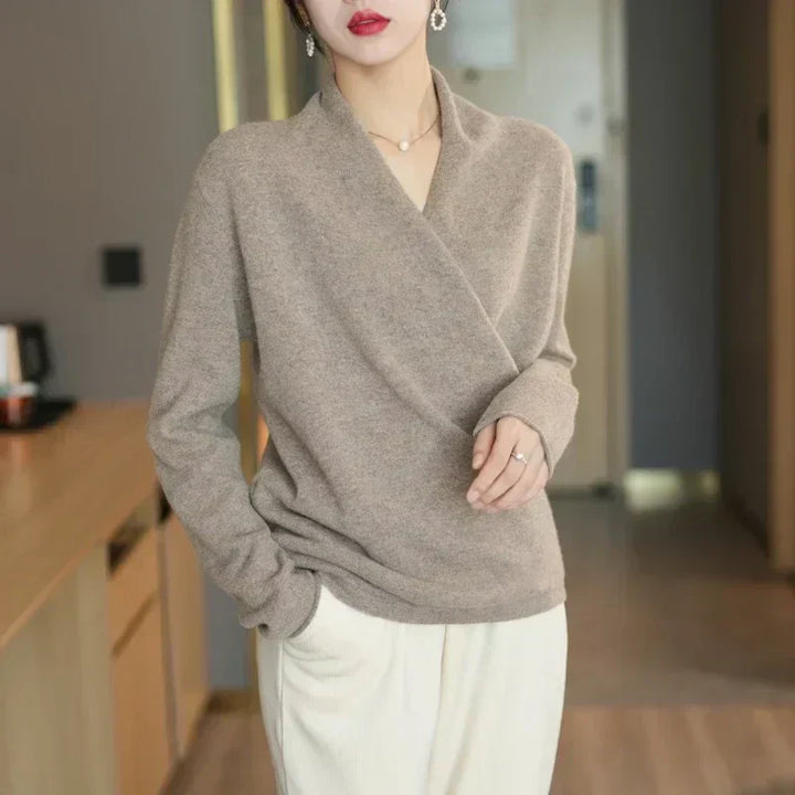 Luma Women's Spring Wrap-Neck Knit Top For Women Casual