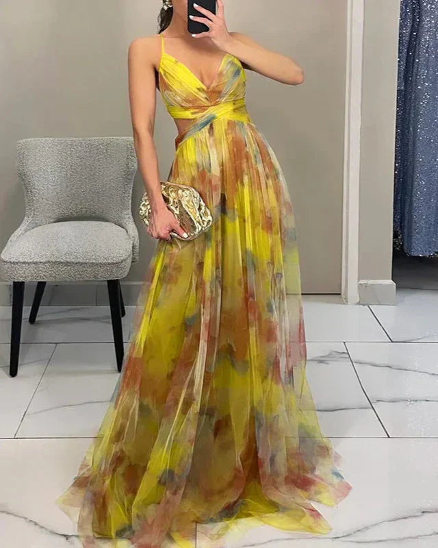 Nova Women's Elegant Floral Maxi Dress For Spring Wear