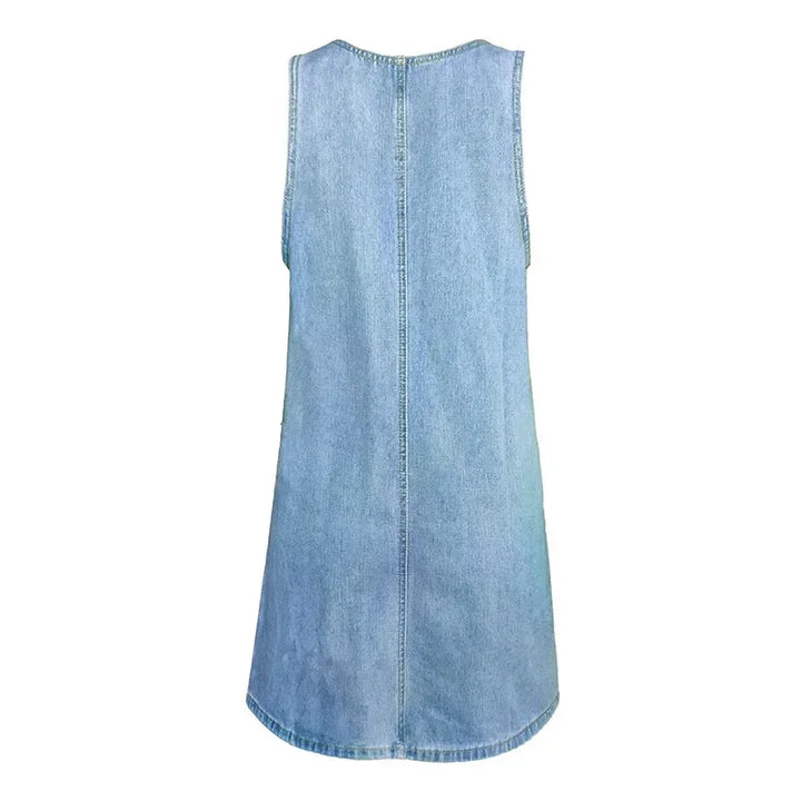 Asteria Sleeveless Denim Summer Dress With Pockets