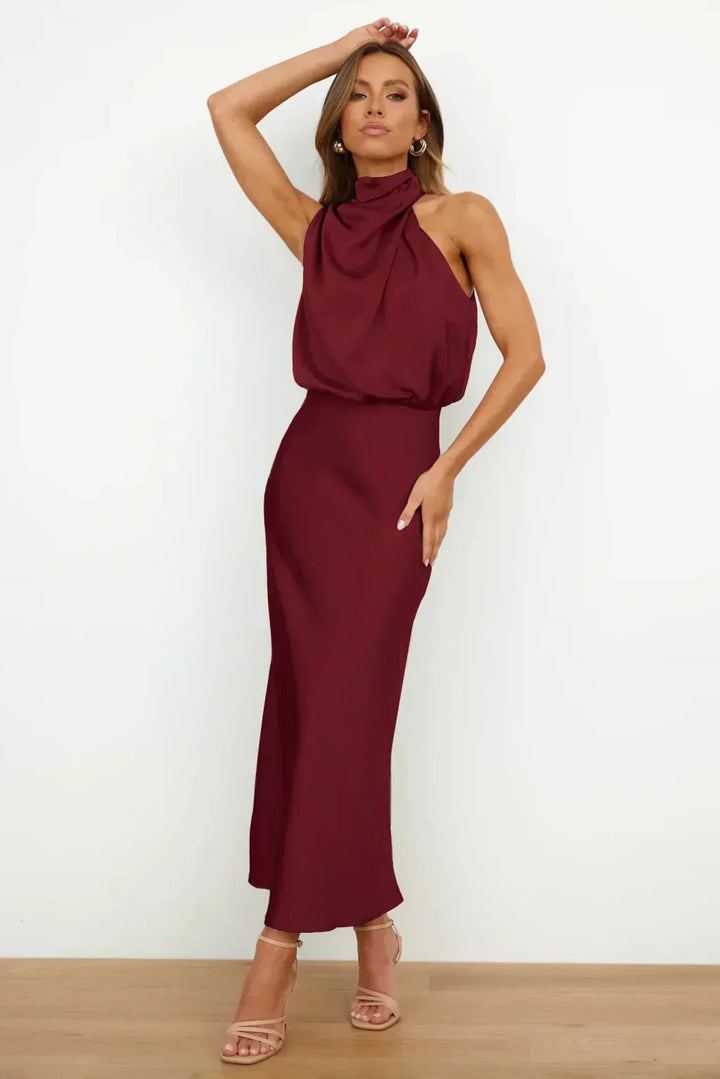 Astra Women's Chic Halter Evening Dress For Summer