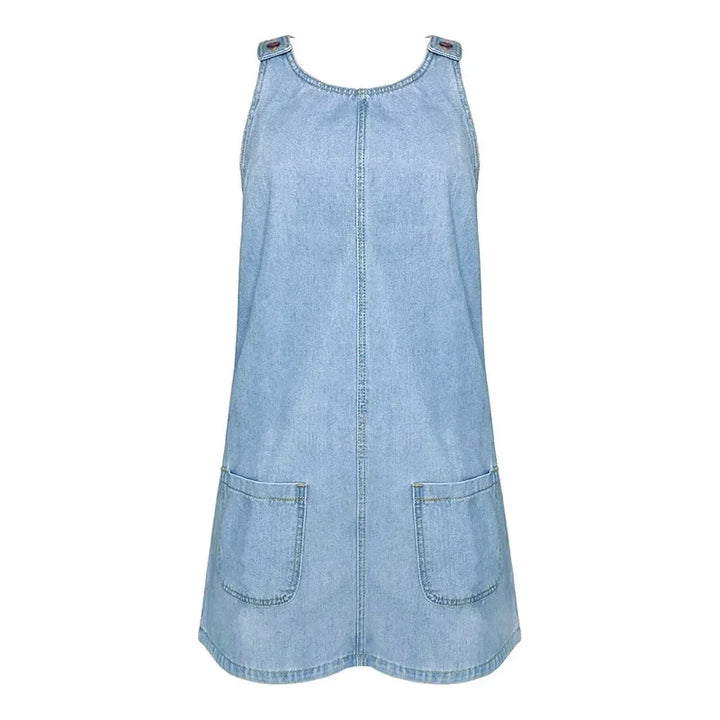 Asteria Sleeveless Denim Summer Dress With Pockets