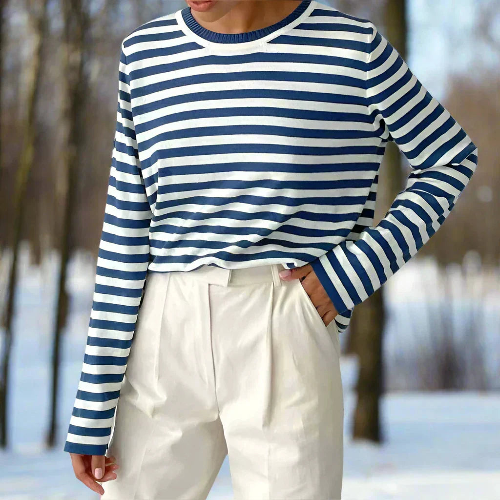 Luma Women Spring Long Sleeve Striped Tee For Everyday Wear