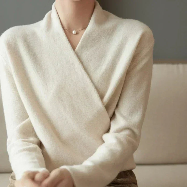 Luma Women's Spring Wrap-Neck Knit Top For Women Casual