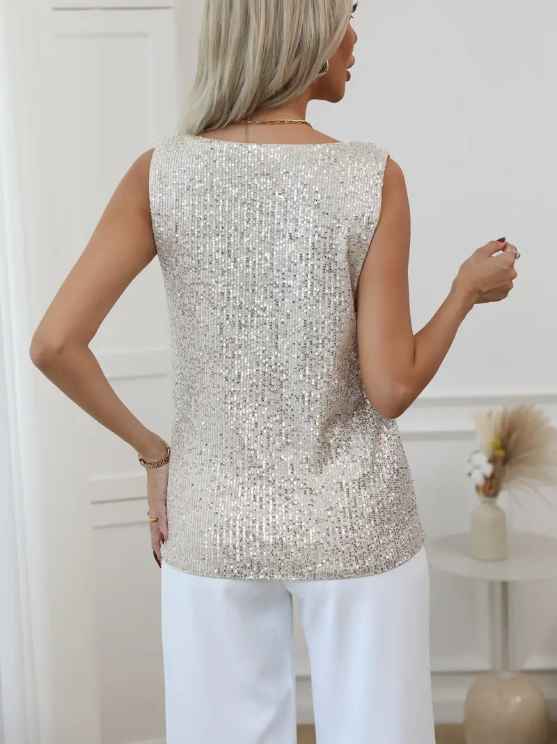 Sequined V-Neck Top For Women Nova Collection Edition