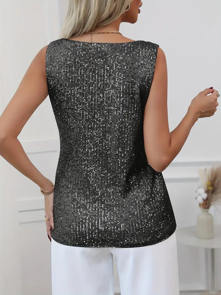 Sequined V-Neck Top For Women Nova Collection Edition