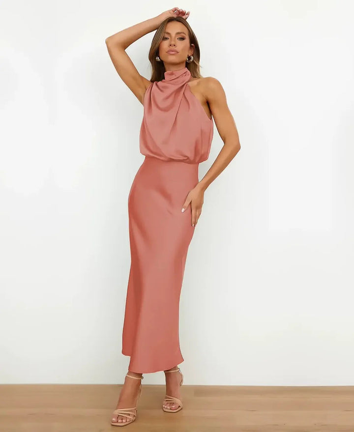 Elara Elegant Midi Dress With Timeless Silhouette Design