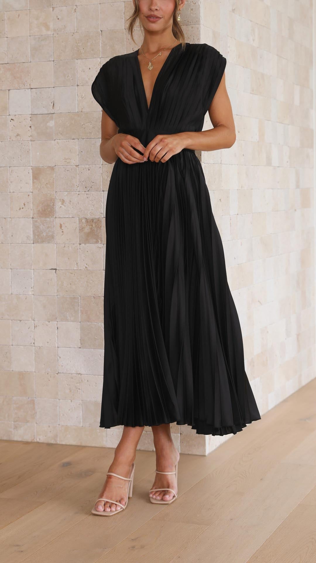 Nova Women’s Classic Pleated Maxi Dress Collection