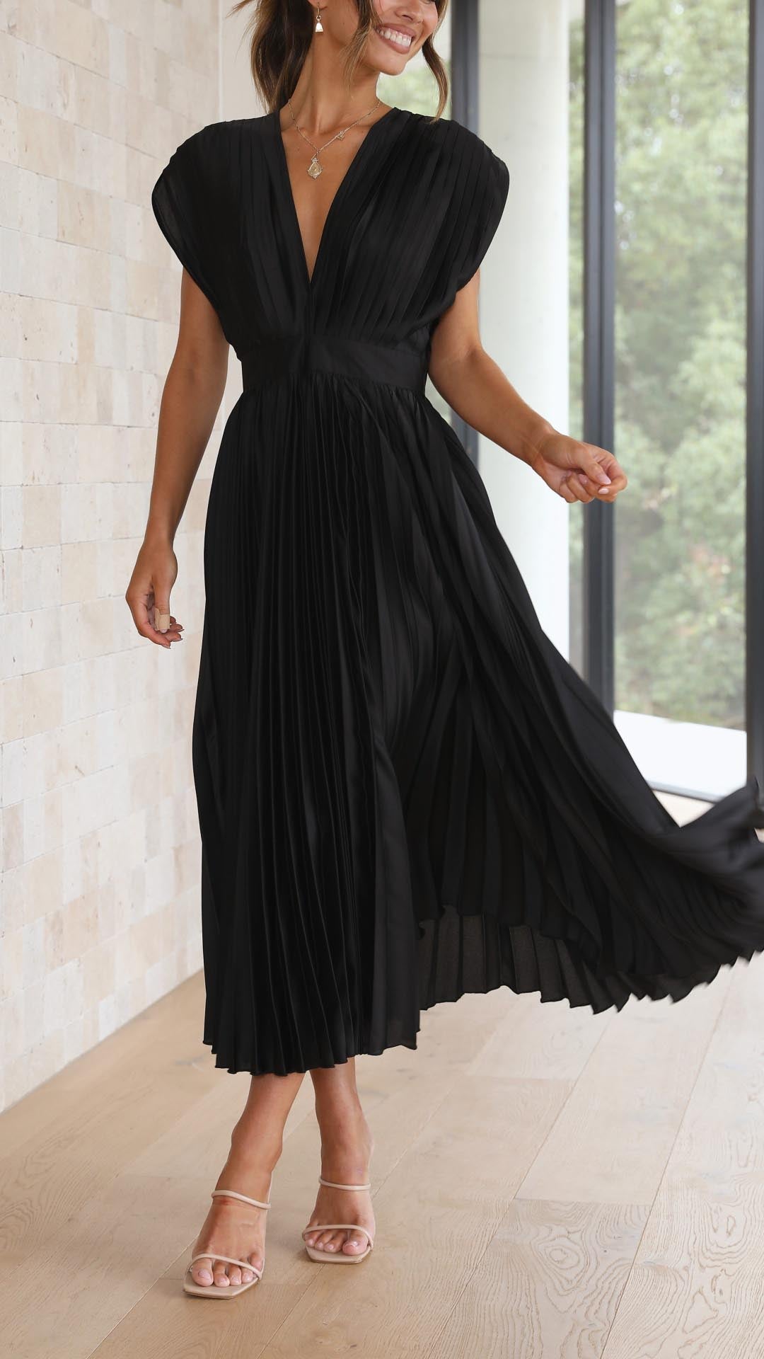 Nova Women’s Classic Pleated Maxi Dress Collection