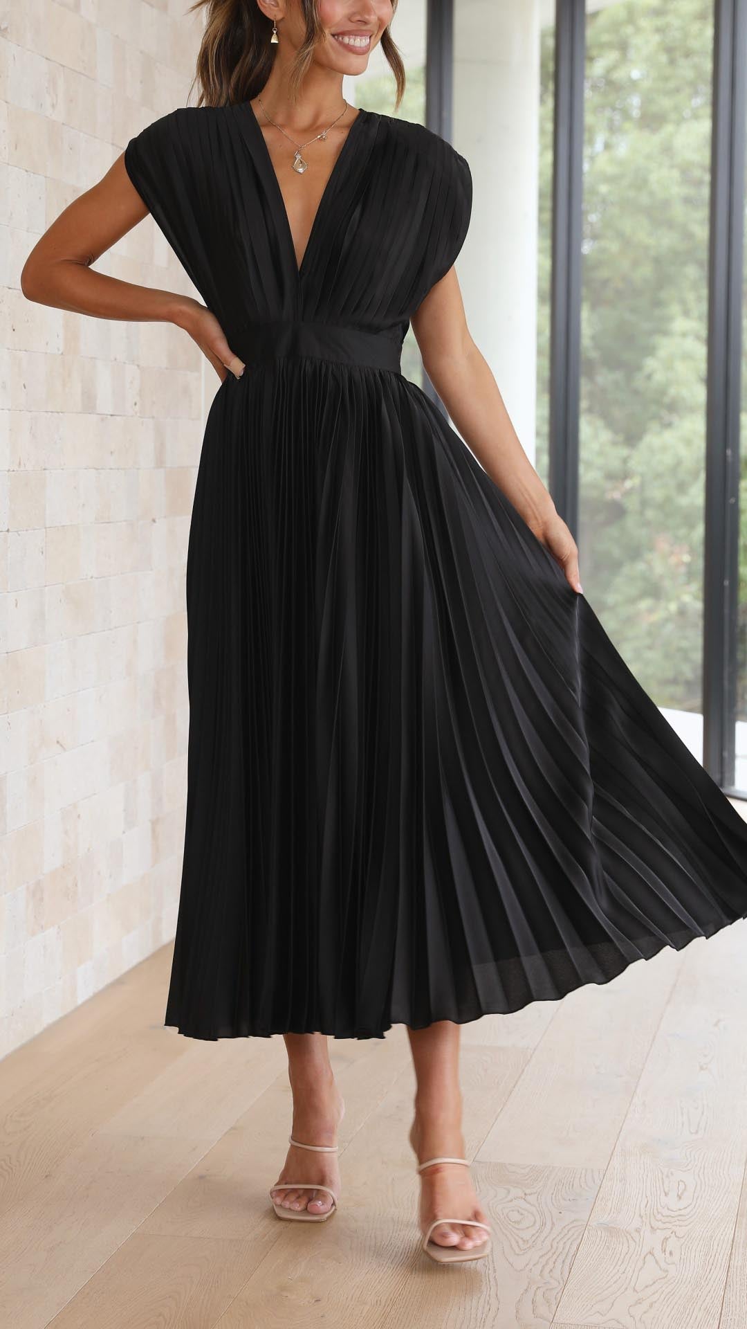 Nova Women’s Classic Pleated Maxi Dress Collection