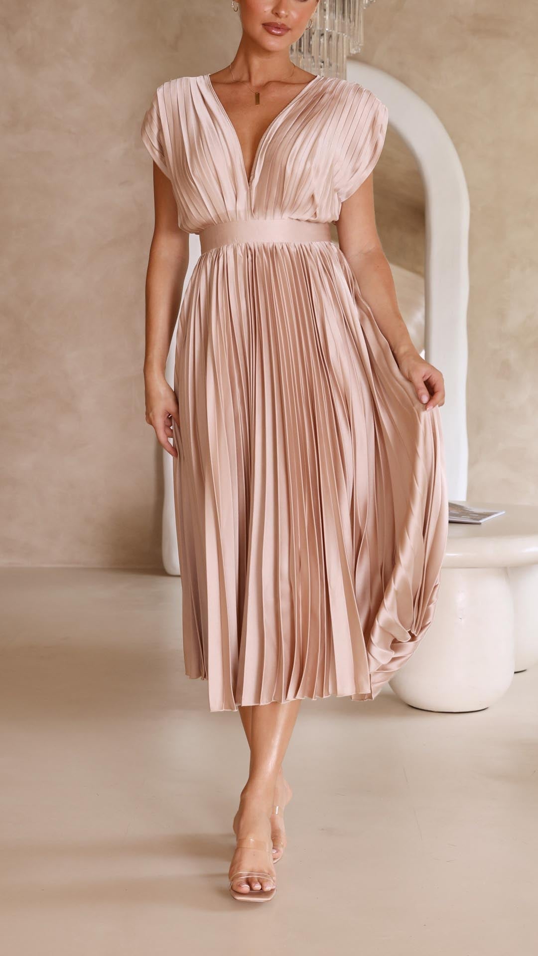 Nova Women’s Classic Pleated Maxi Dress Collection