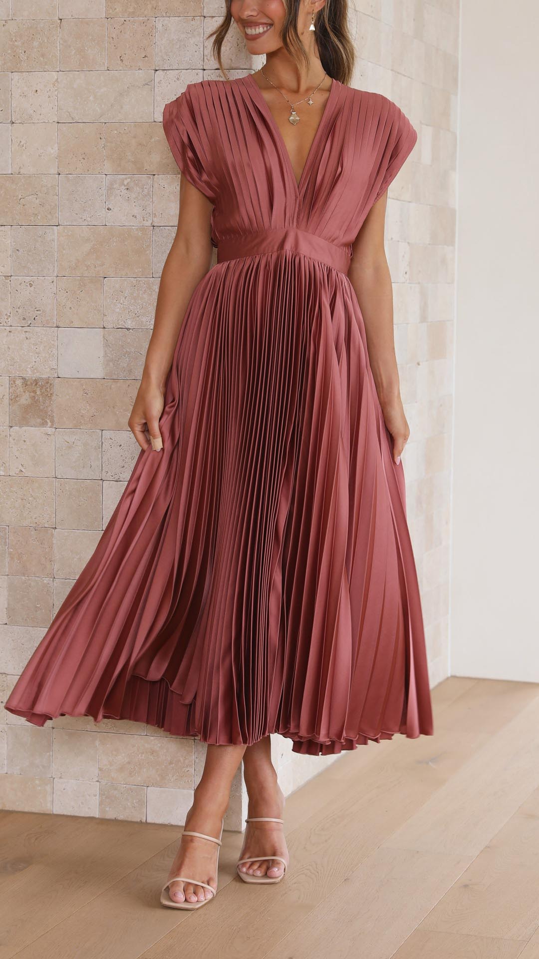 Nova Women’s Classic Pleated Maxi Dress Collection
