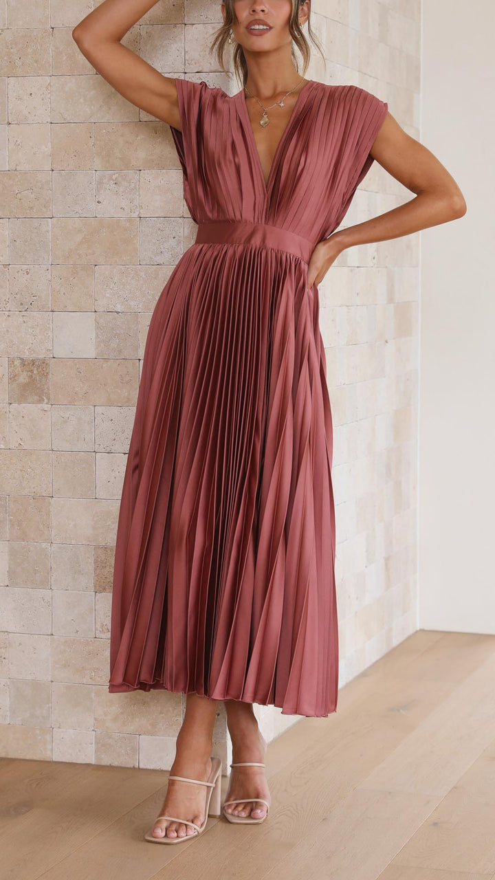 Nova Women’s Classic Pleated Maxi Dress Collection