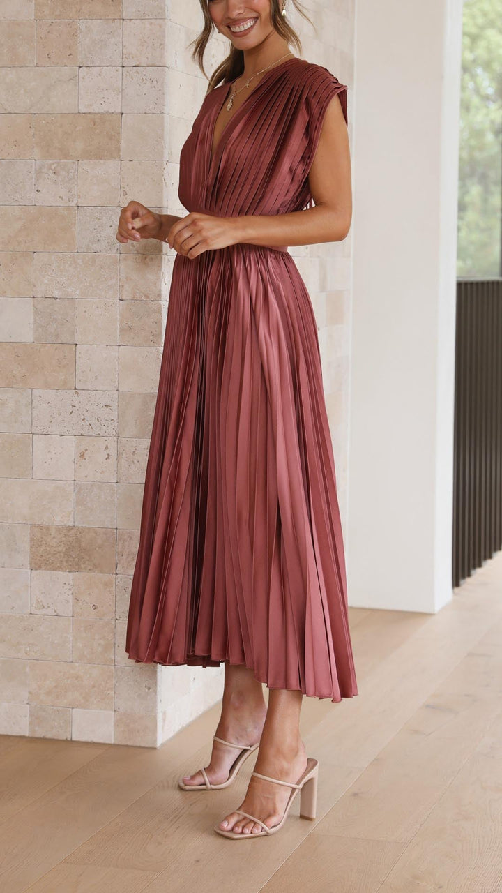 Nova Women’s Classic Pleated Maxi Dress Collection