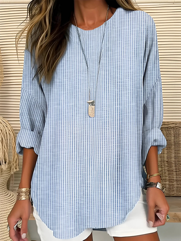 Lyra Striped Blouse: Trendy Chic Classic Everyday Look