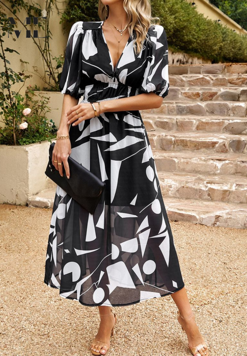 Aster Bloom Elegant Floral Dress For Timeless Grace