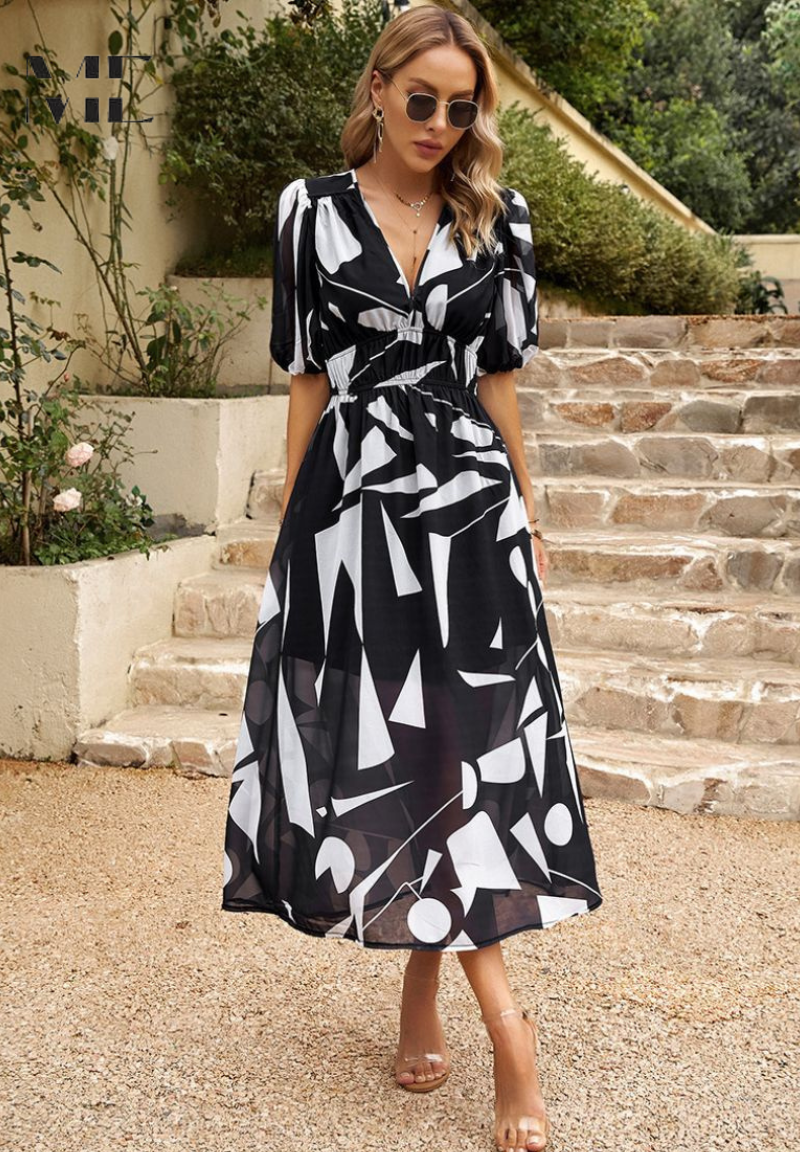 Aster Bloom Elegant Floral Dress For Timeless Grace