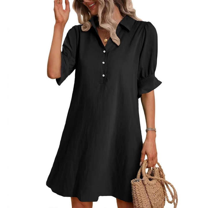 Nova Essence Button-Down Shirt Dress For Effortless Style And Everyday Versatility