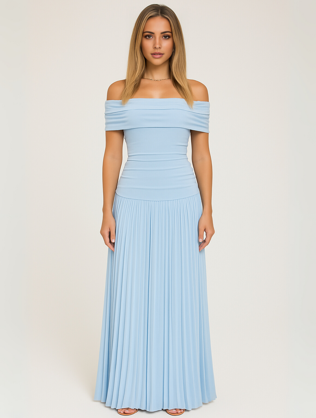 Marseille Women's Wedding Guest Pleated Maxi Dress