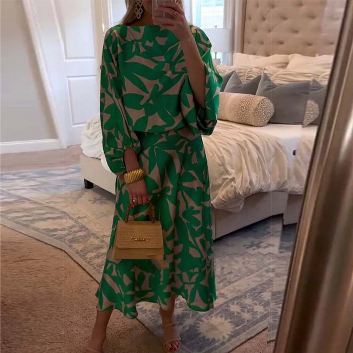 Nova Two-Piece Printed Set With Lantern Sleeves From The Aurora Line