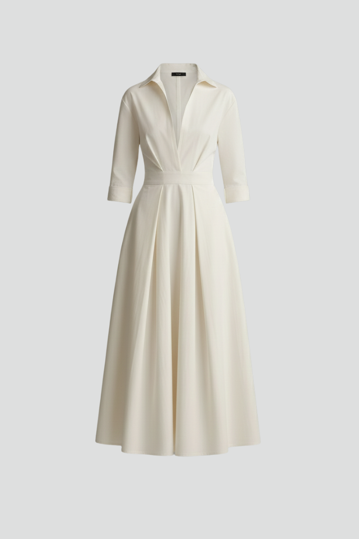 Valentina Women’s Button Front Collared Midi Dress