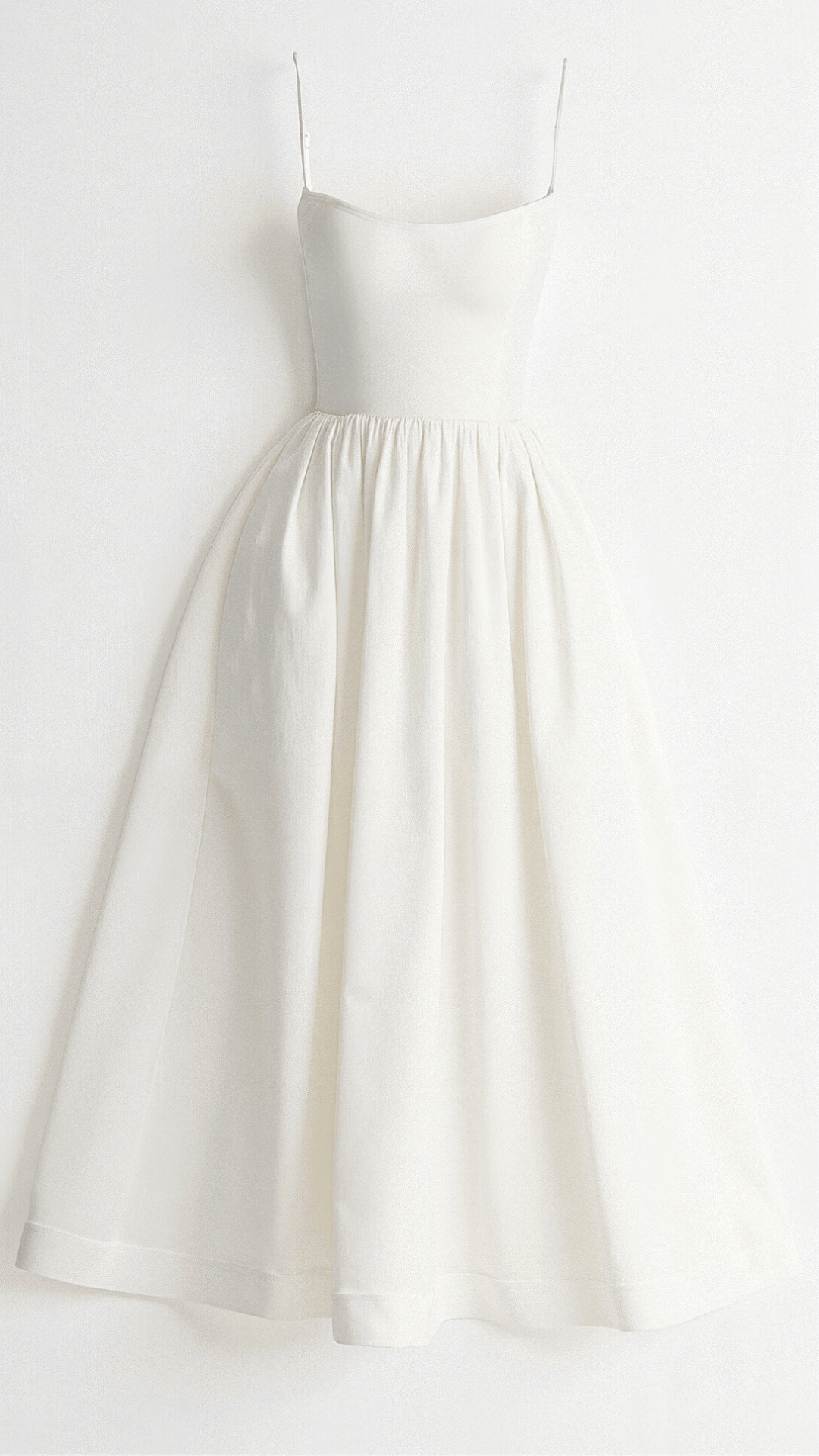 Women's A-Line Midi Dress With Spaghetti Straps Ascot Style Flowing Fit