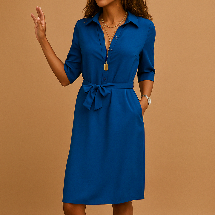 Aurora Women’s Spring Belted Shirt Dress For Women
