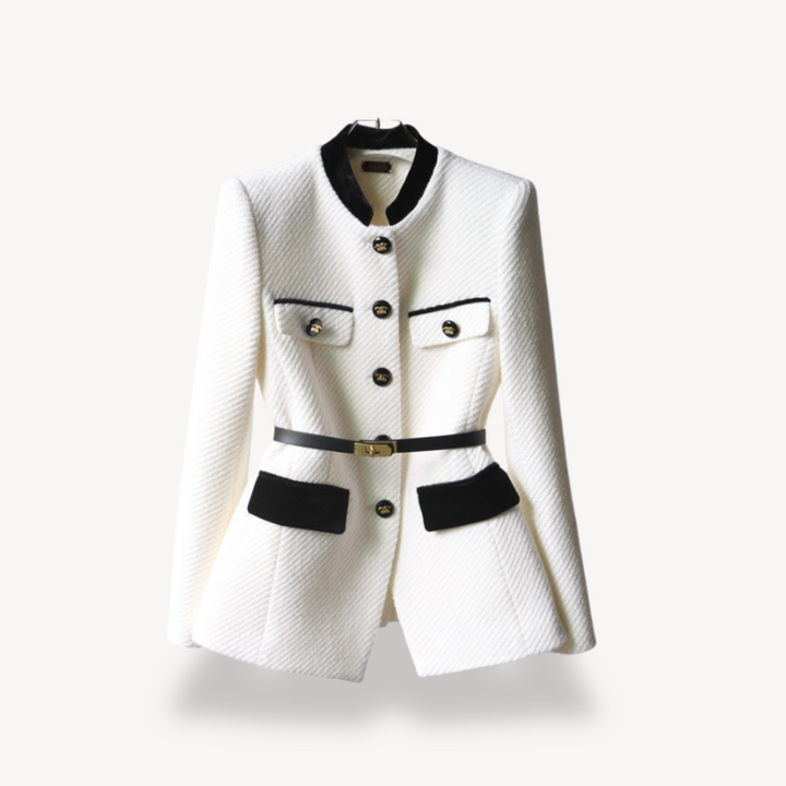 Astra Women’s Tailored Belted Blazer With Button Front