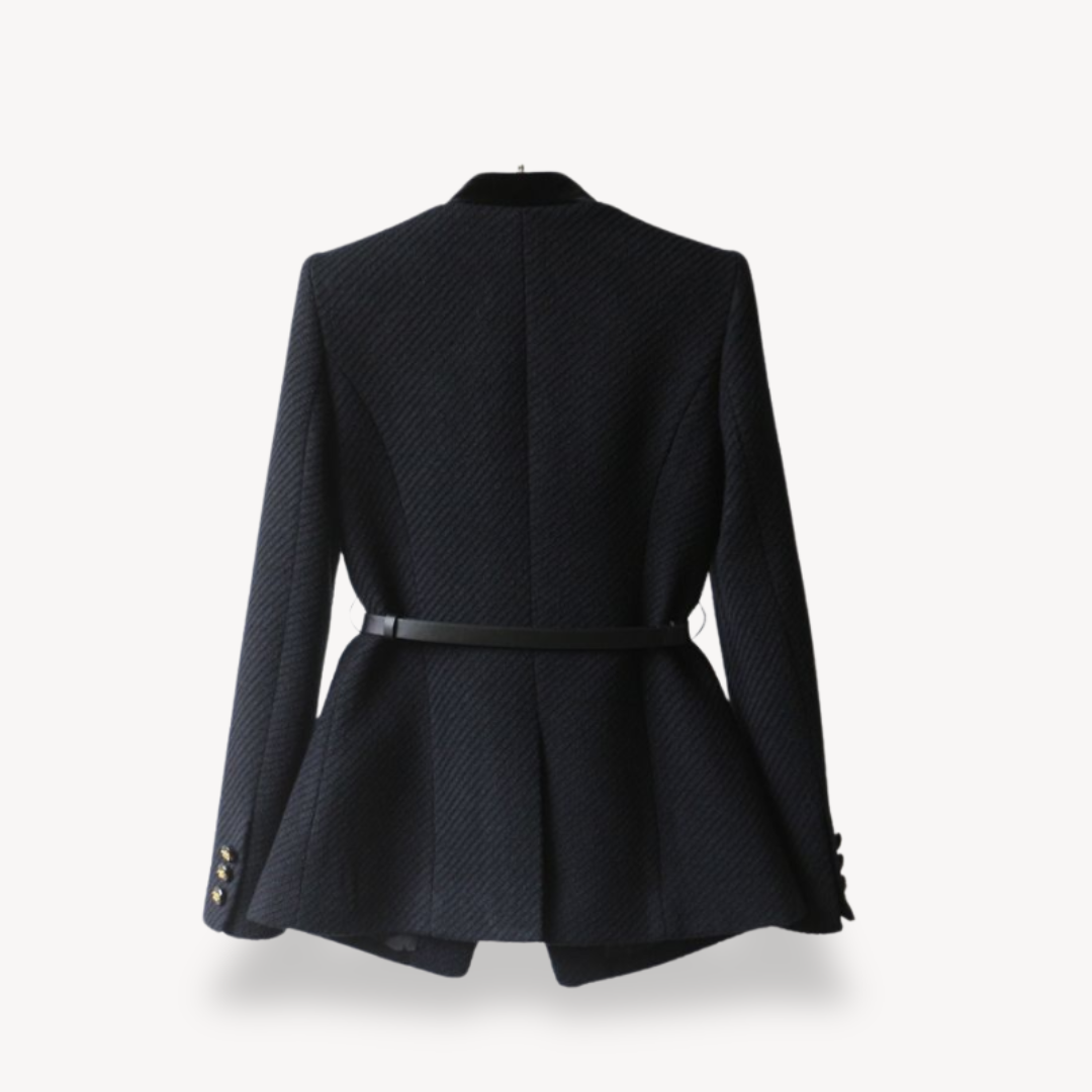 Astra Women’s Tailored Belted Blazer With Button Front