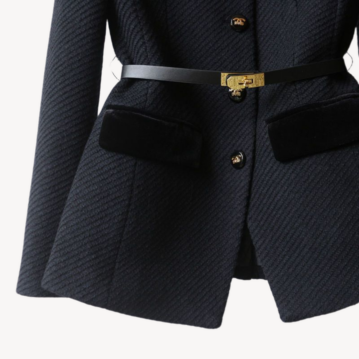 Astra Women’s Tailored Belted Blazer With Button Front