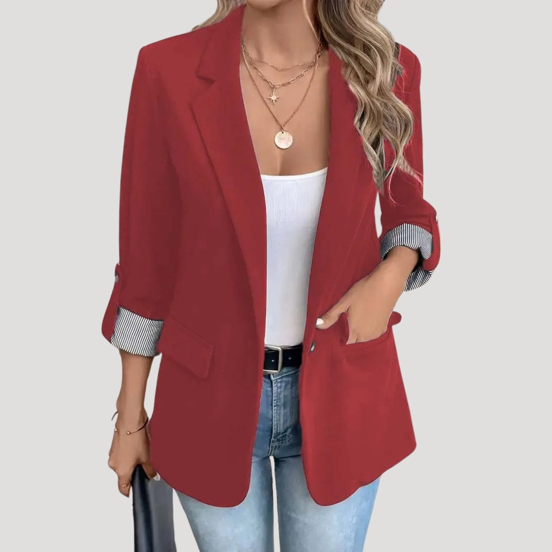 Nova Women's Tailored Single Breasted Roll Up Blazer