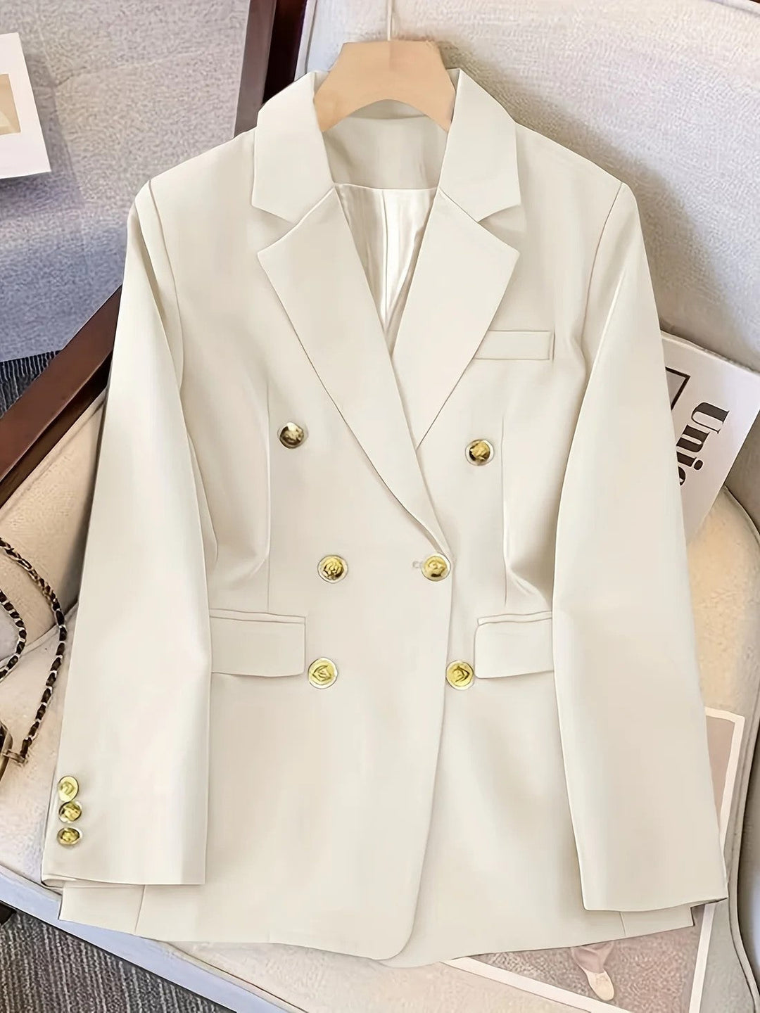 Astra Women's Tailored Double Breasted Blazer Jacket
