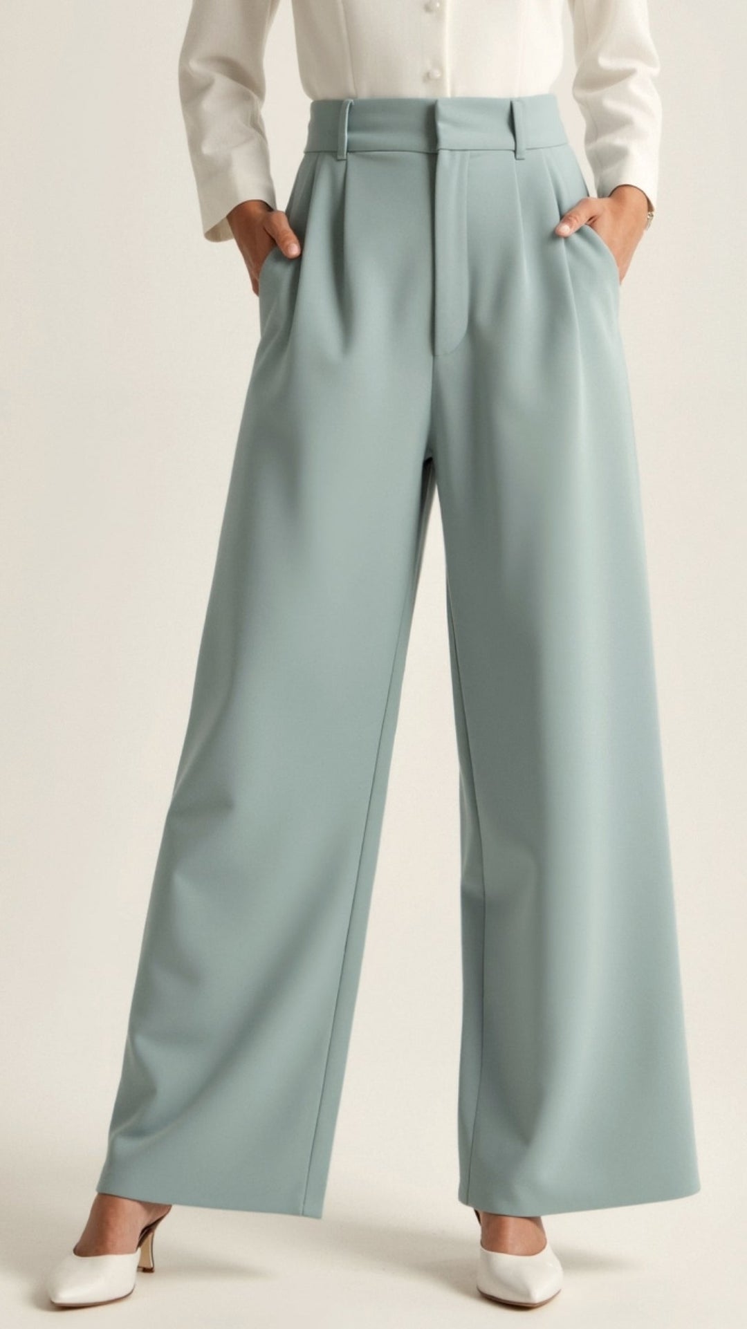 Astra Women's Classic High Waisted Wide Leg Trousers