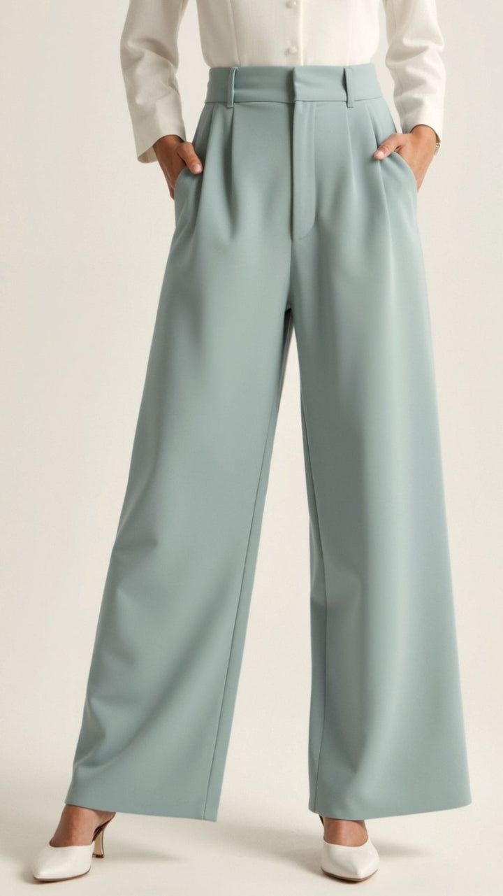 Astra Women's Classic High Waisted Wide Leg Trousers