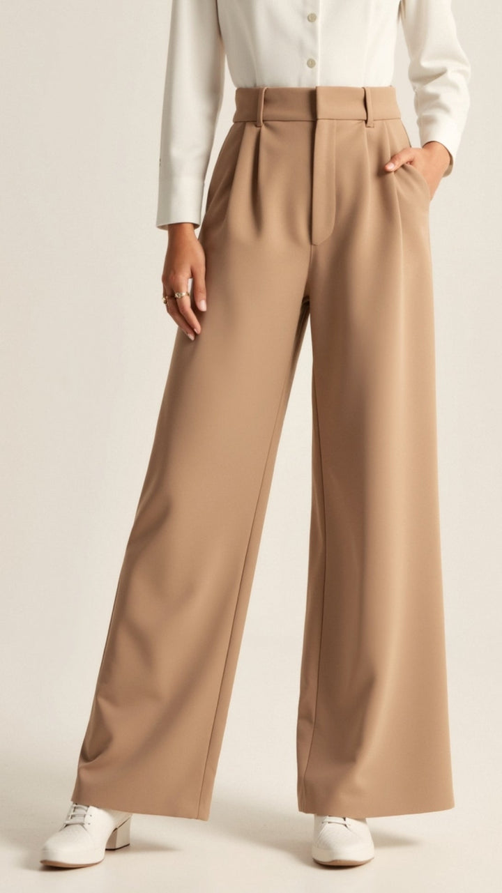 Astra Women's Classic High Waisted Wide Leg Trousers