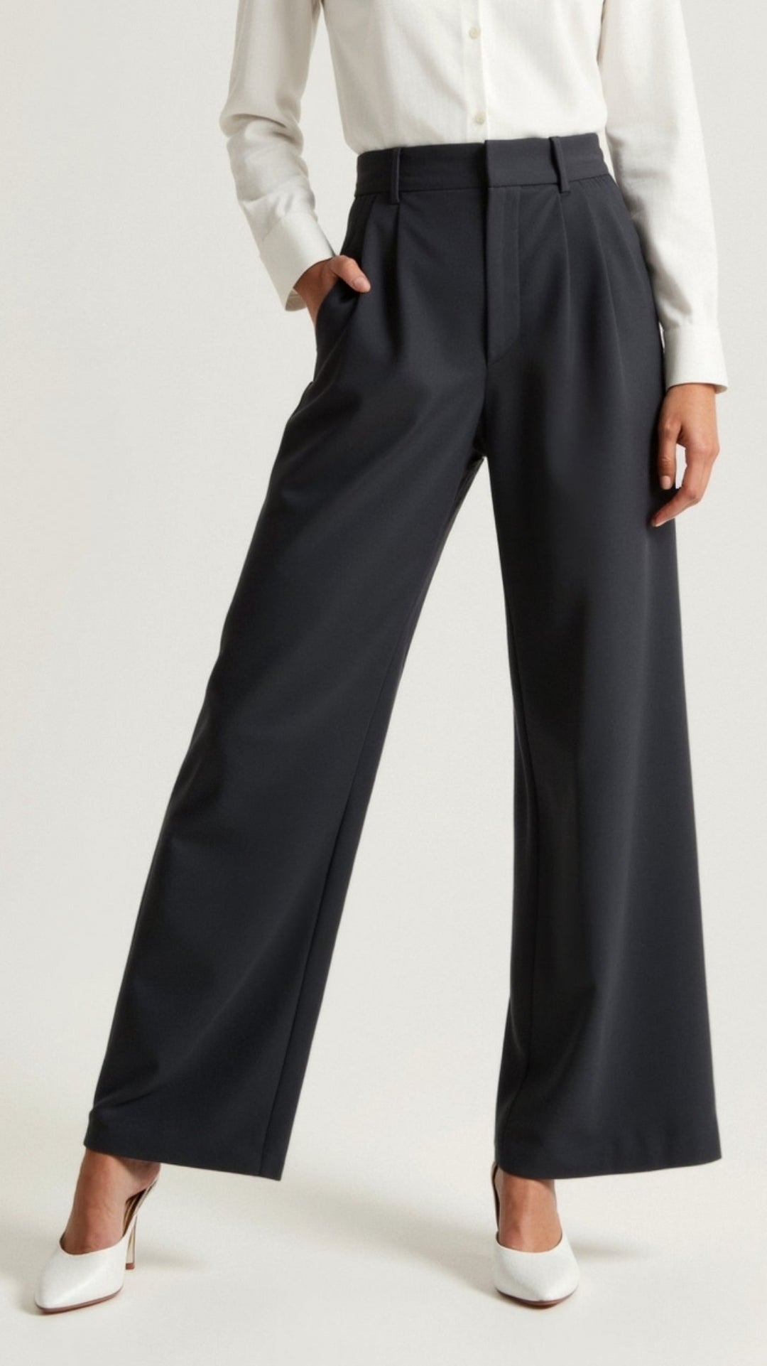 Astra Women's Classic High Waisted Wide Leg Trousers