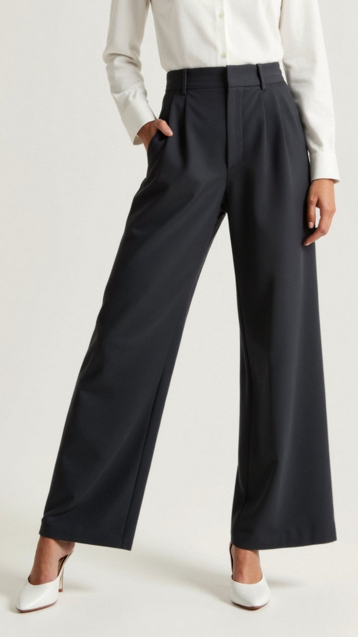 Astra Women's Classic High Waisted Wide Leg Trousers