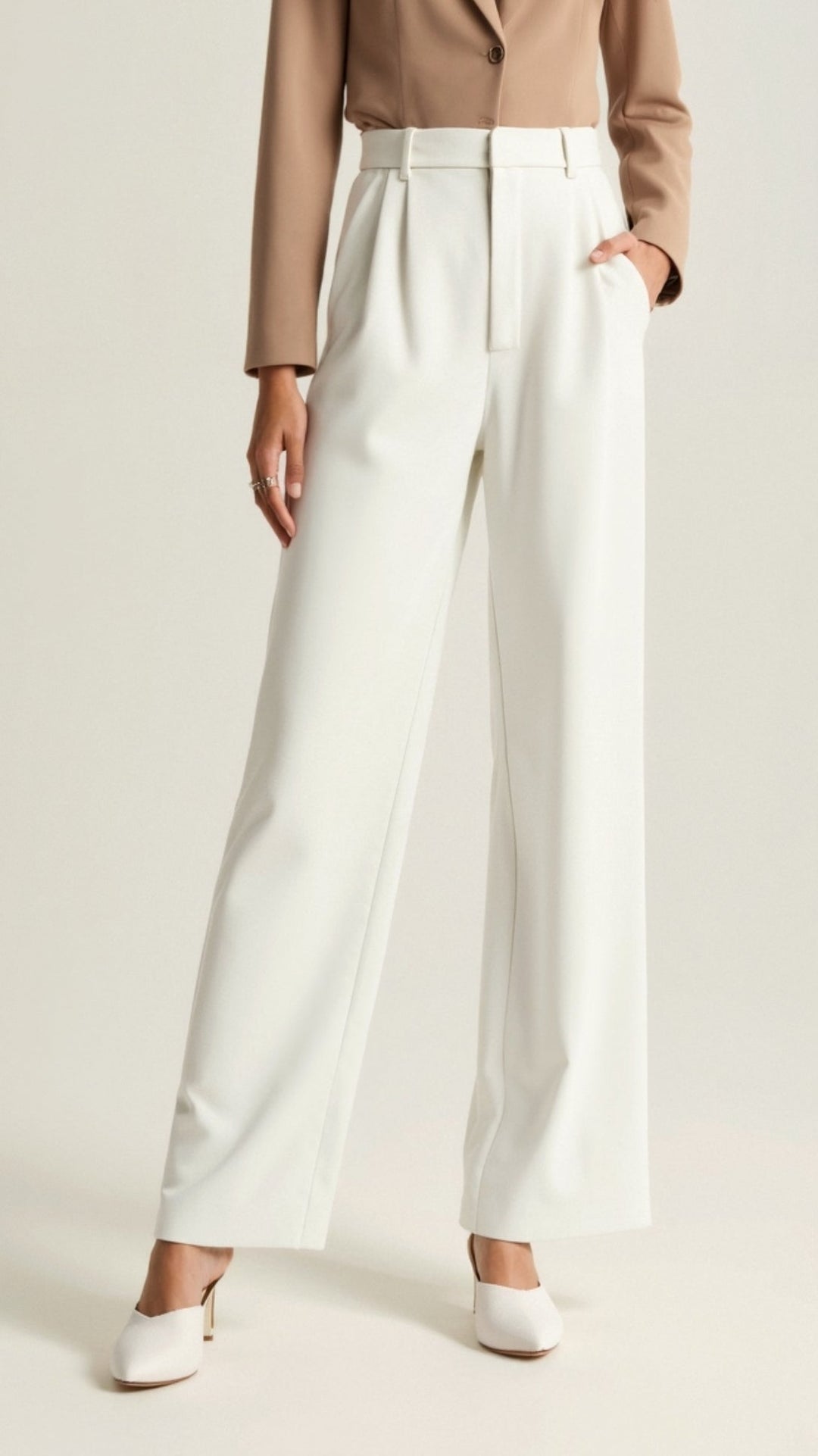 Astra Women's Classic High Waisted Wide Leg Trousers