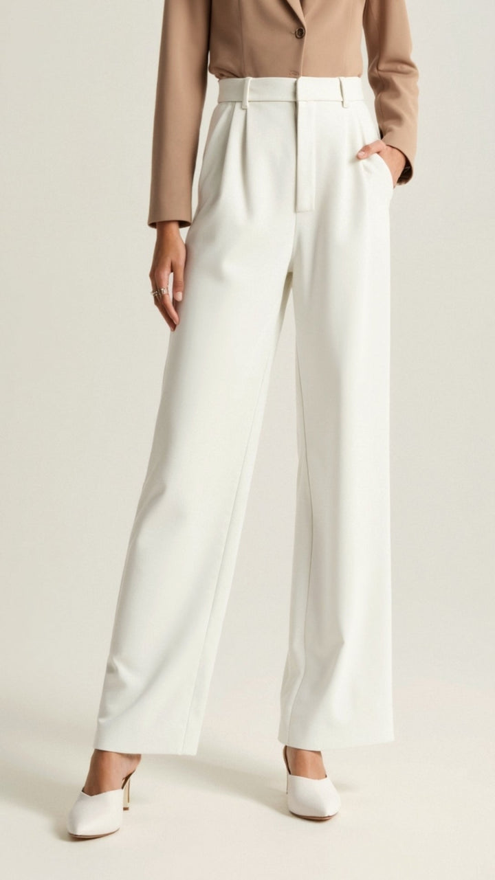 Astra Women's Classic High Waisted Wide Leg Trousers