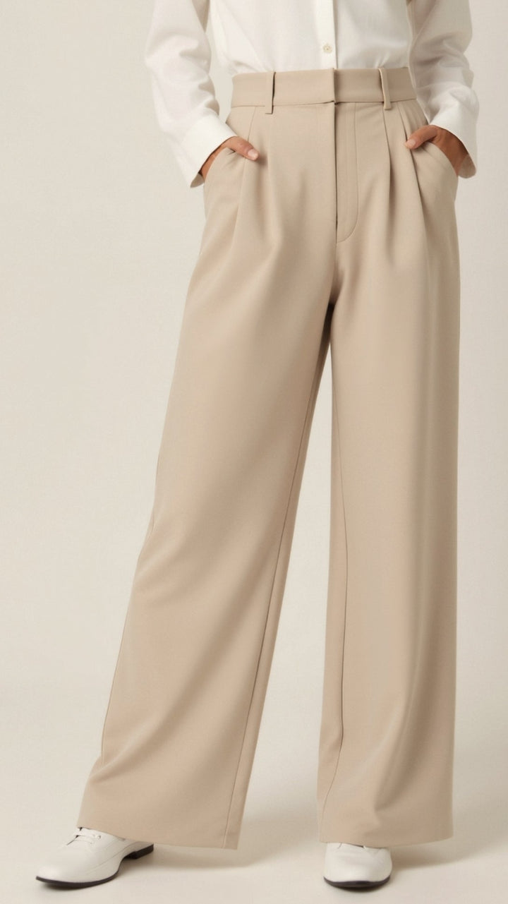Astra Women's Classic High Waisted Wide Leg Trousers